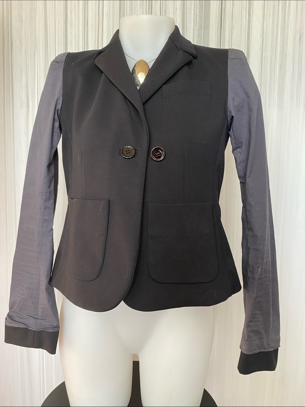 Sonia by Sonia Rykiel Black/Grey  Sleeves Blazer Made in Bulgaria 🇧🇬
Size 6